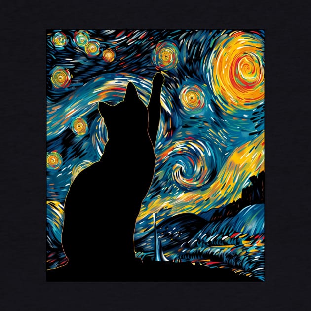 Cat Starry Night Harmony by xXYazzyChanArtsXx